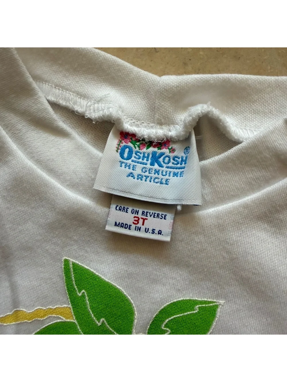 Vintage 90s OshKosh B'gosh T-Shirt Fruit USA Toddler Girl Kid's Size 3T/3